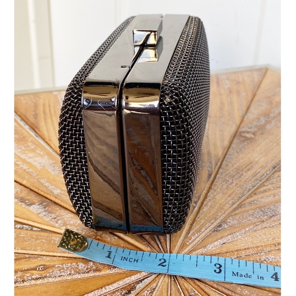 EUC bebe Gunmetal Tone Clutch / Minaudière Bag - Picture 4 of 10